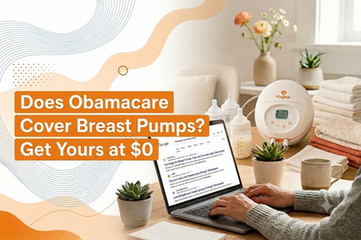 Hygeia breast pump beside a laptop showing Obamacare coverage search results