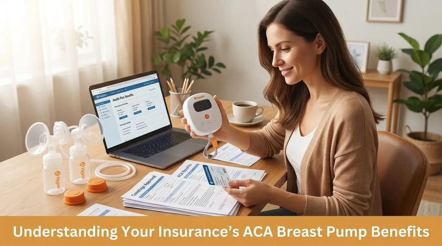 Woman checking ACA insurance benefits and eligibility for breast pump coverage on laptop