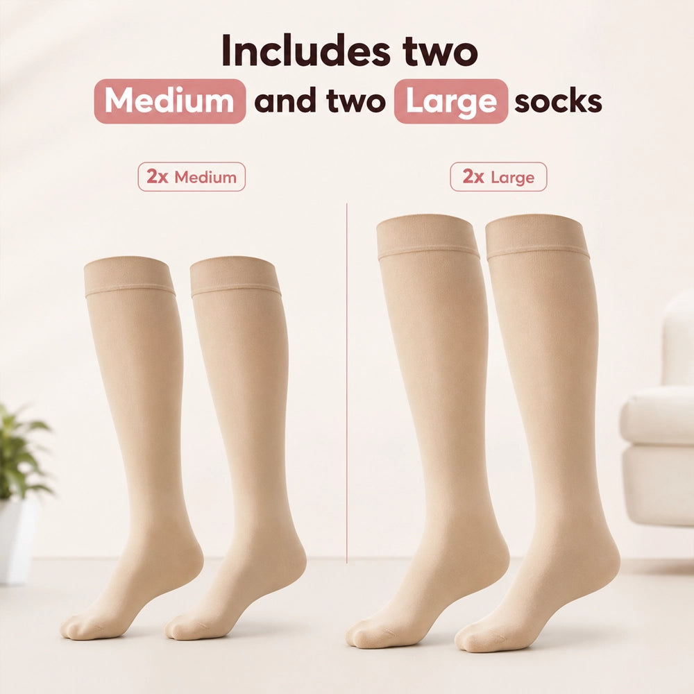 Compression Socks Assorted Pack Size M and L (20-30MMHg)